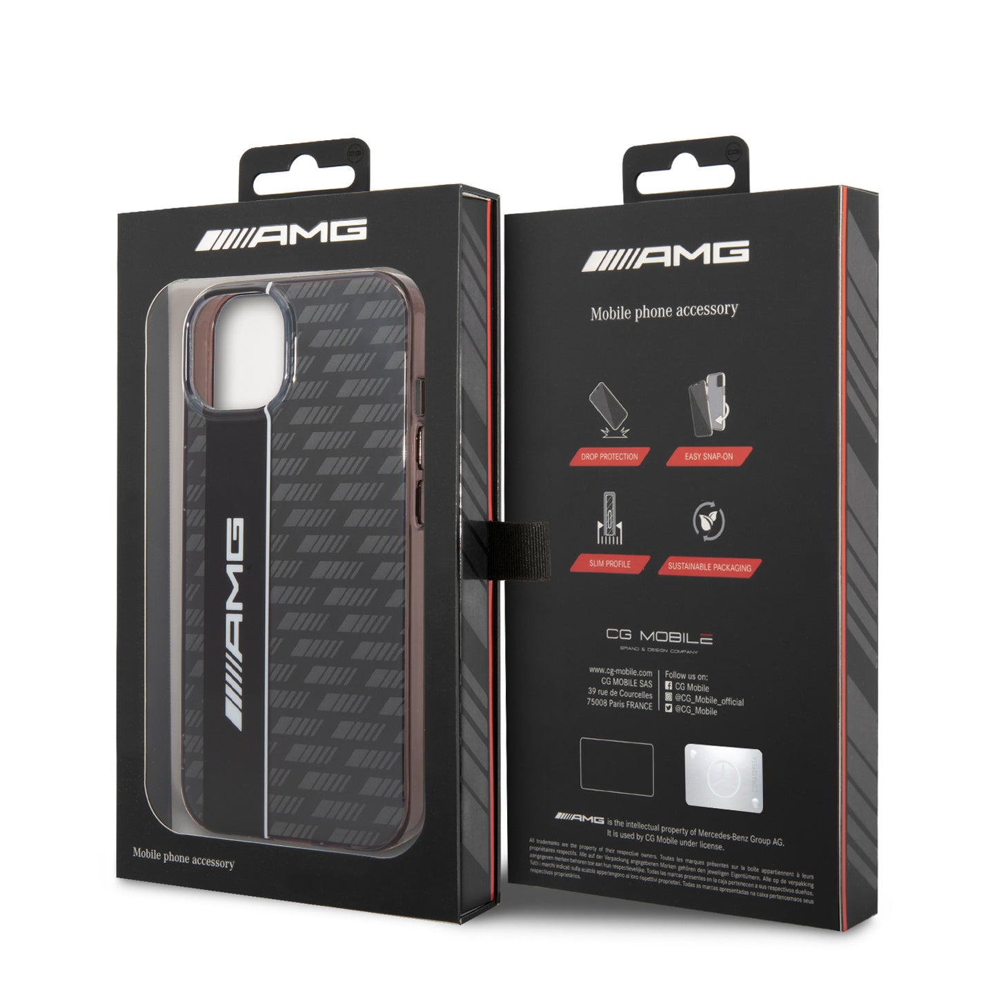 Funda AMG de Fibra de Carbono para iPhone 14 Plus - Negro | Case Original