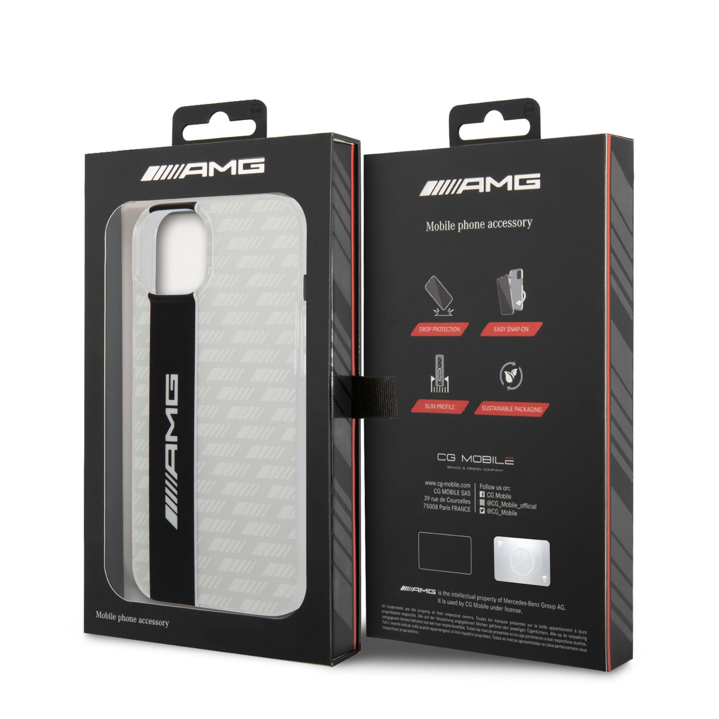 Funda AMG de Fibra de Carbono para iPhone 14 Plus - Blanco | Case Original Mercedes-Benz