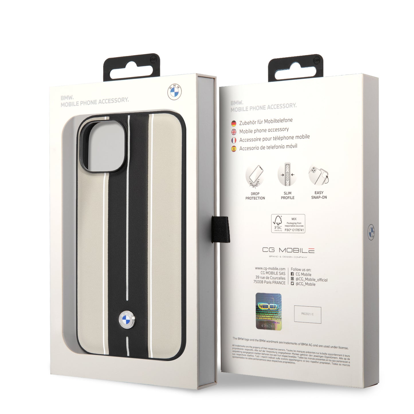 Funda BMW Diseño Pista para iPhone 14 Plus - Beige | Case Original de Lujo