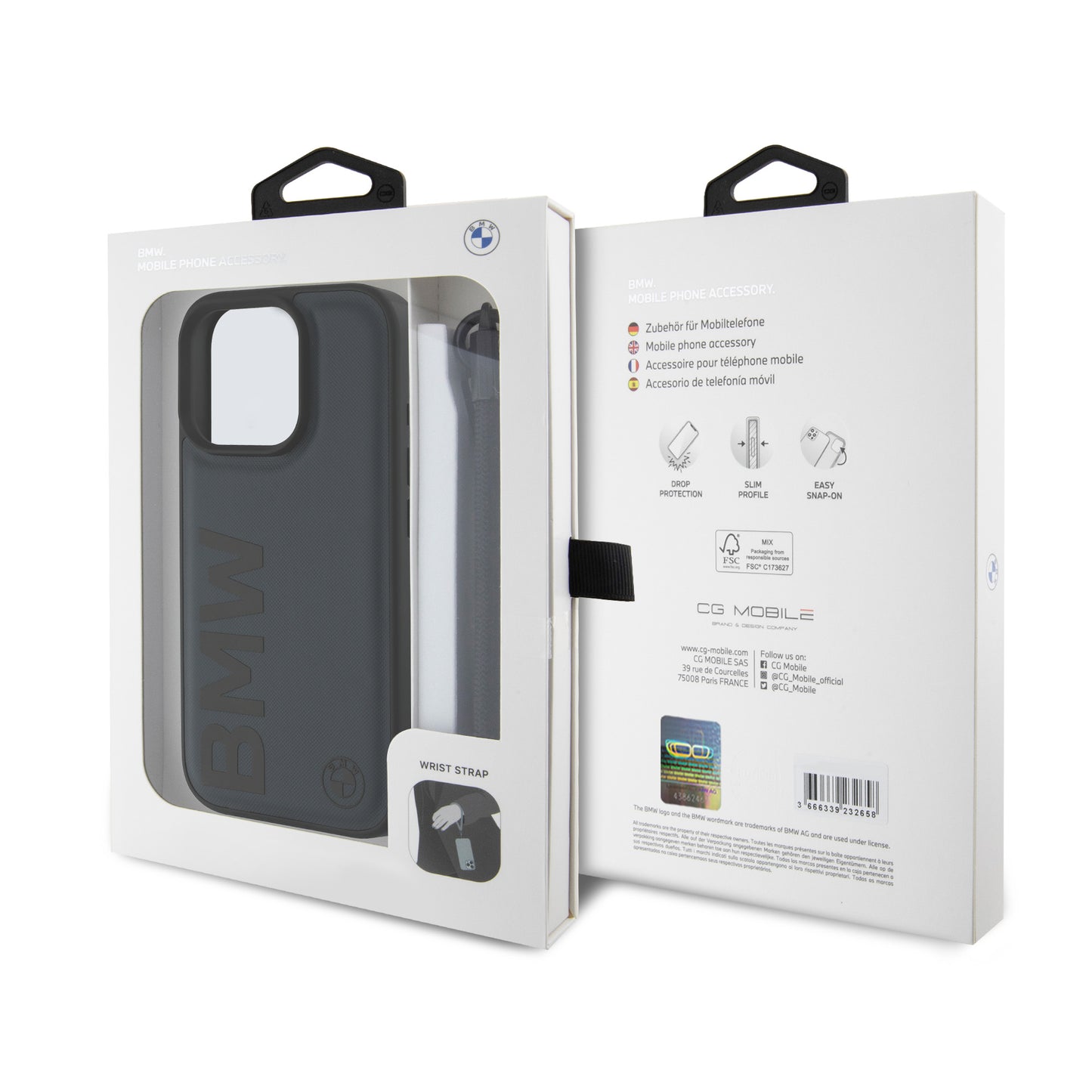 Funda BMW de Cuero Genuino con Logo 3D para iPhone 16 Pro - Azul | Case Original