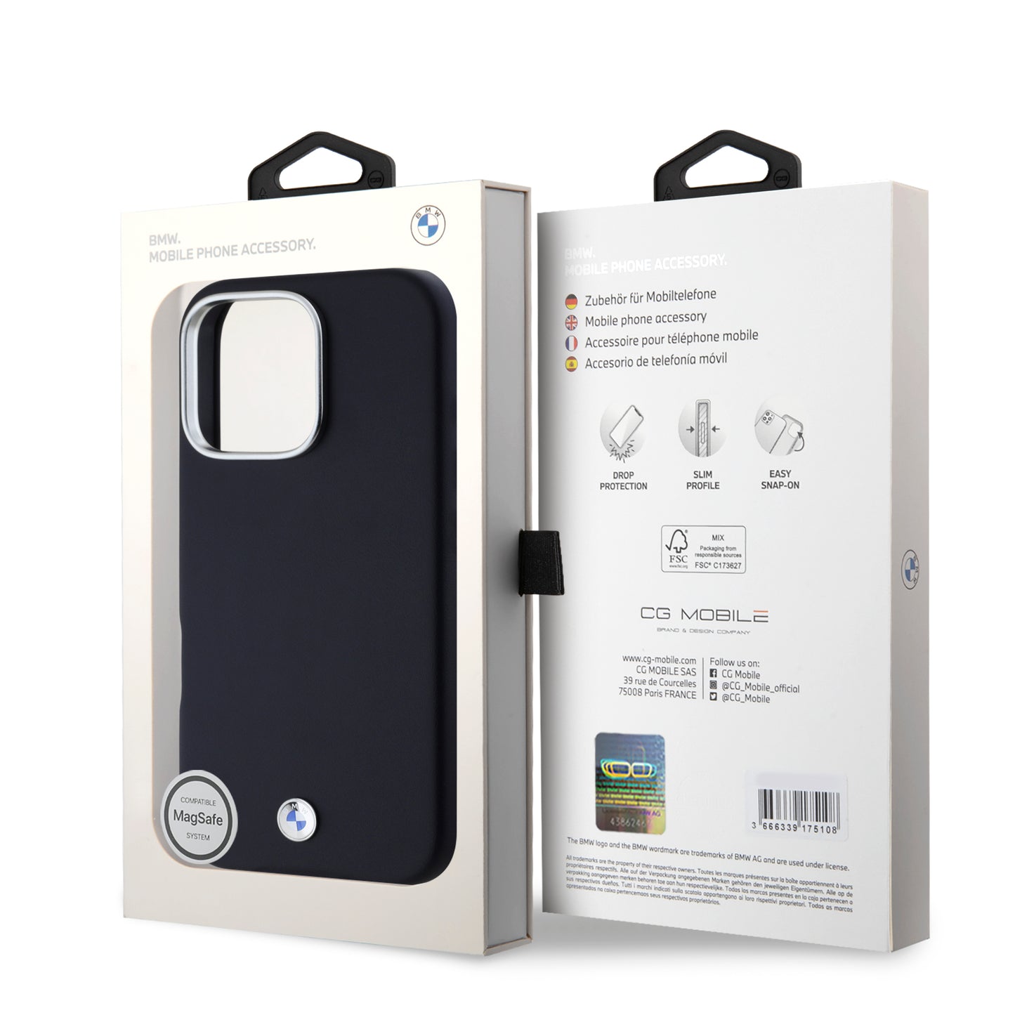Funda BMW de Lujo con Logotipo Metálico para iPhone 16 Pro Max - Azul | Case Original
