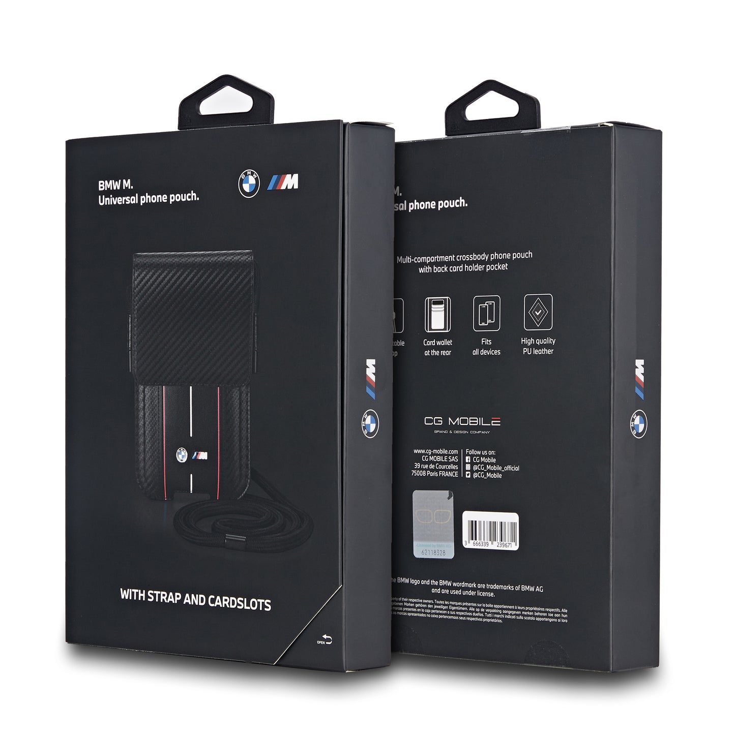 Wallet BMW T. Fibra de Carbono Líneas Roja Negra | Cartera de Lujo y Estilo Deportivo