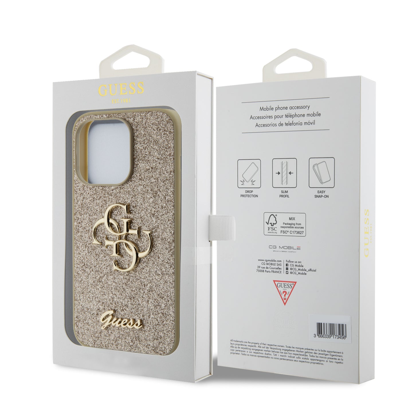 Case Guess de Brillos y Logo 4G iPhone 15 Pro