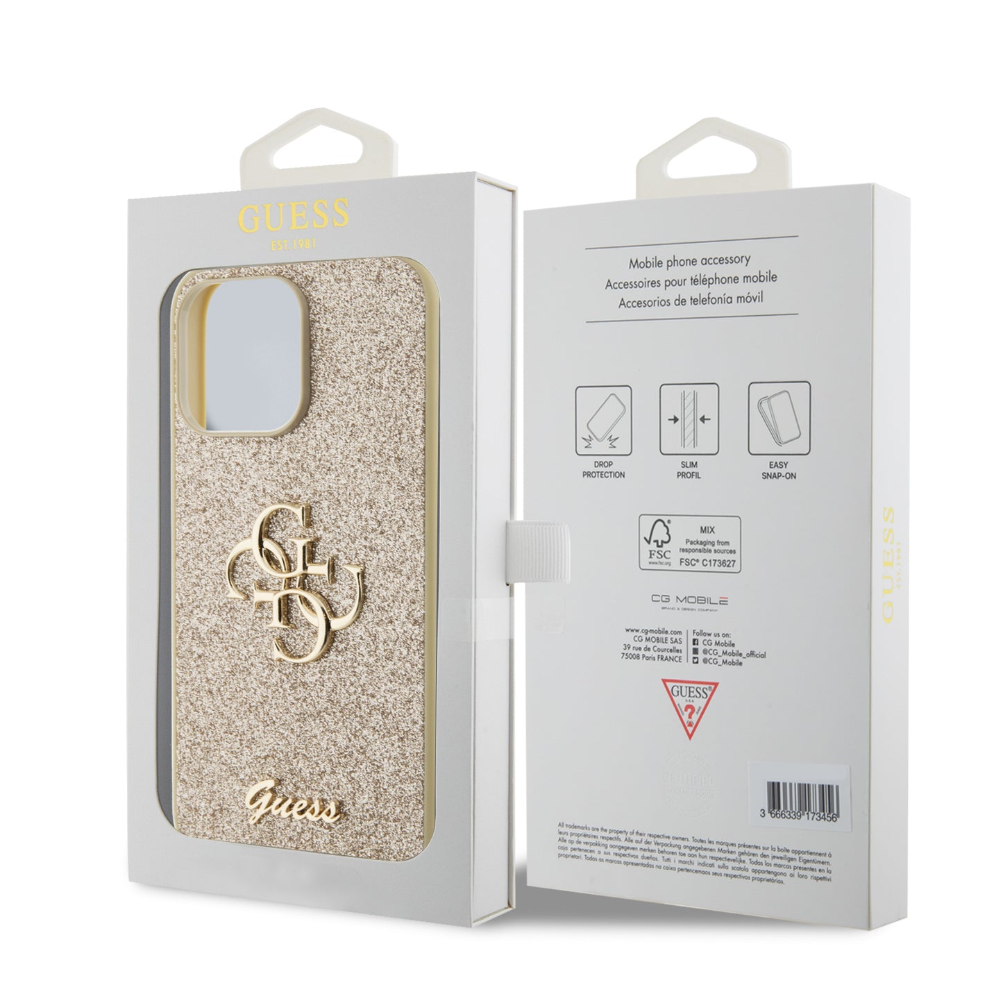 Case Guess Brillos con Logo 4G iPhone 15 Pro Max
