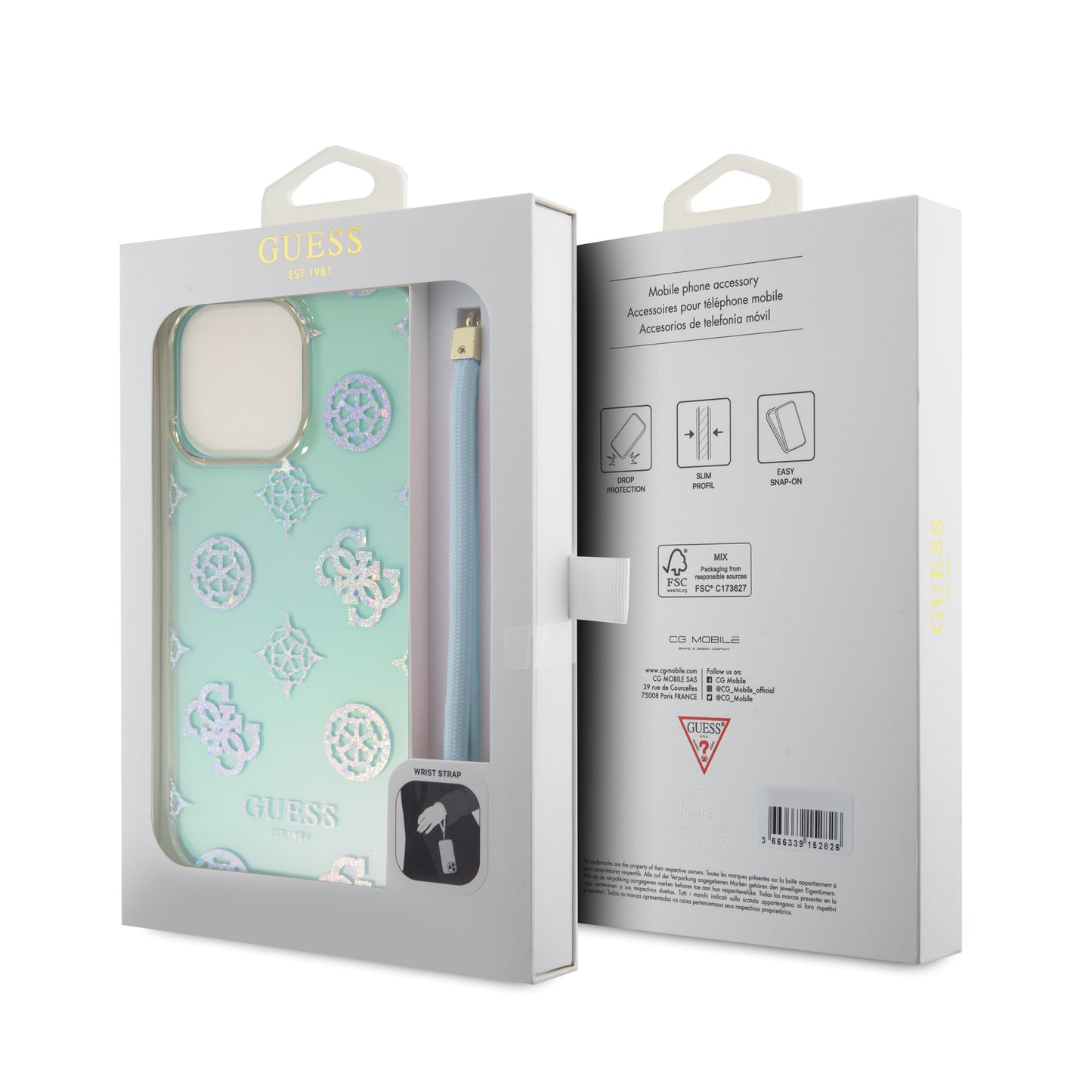 Case Guess Peony con Correa de Mano iPhone 15 Pro Max