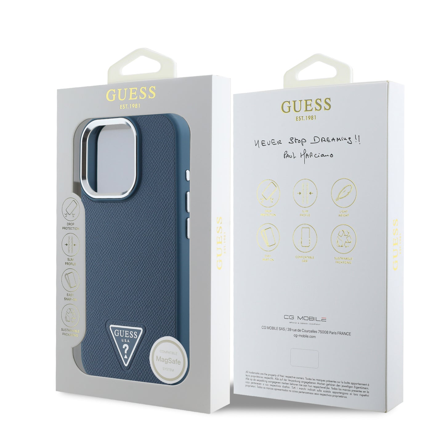 Case Guess Saffiano Triángulo para iPhone 16 Pro Max – Estilo y Protección