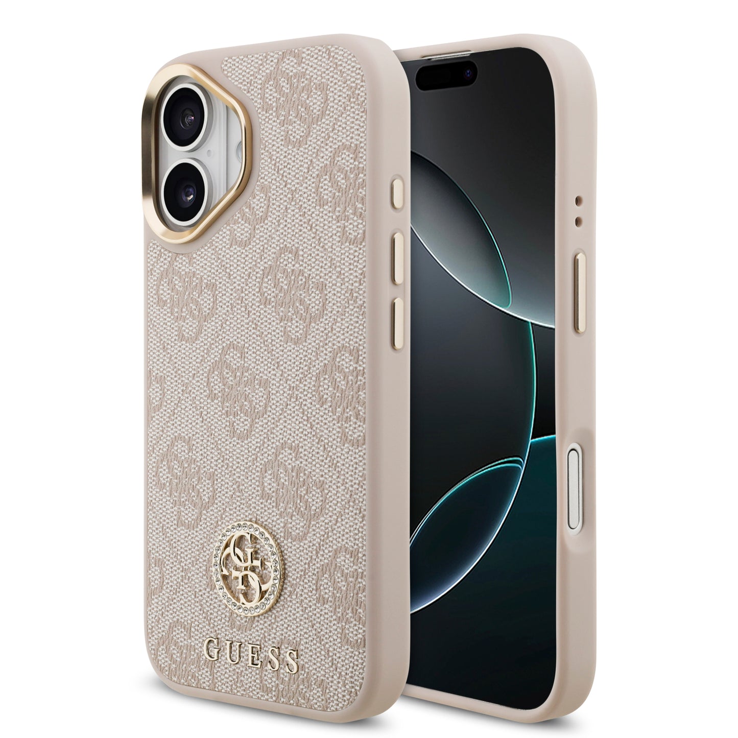 Funda Guess para iPhone 17 Rosa – Diseño 4G Leather Metal Hardware
