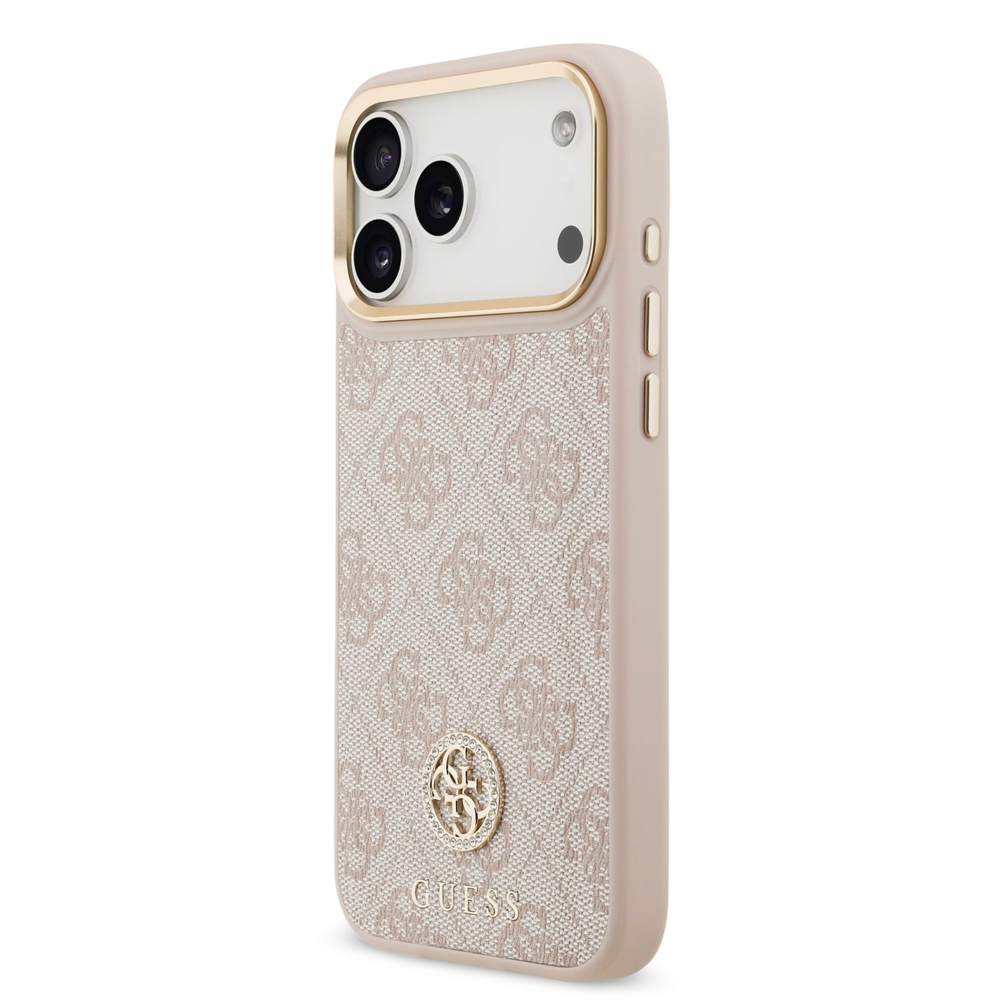 Funda Guess para iPhone 17 Pro Max Rosa – Diseño 4G Leather Metal Hardware
