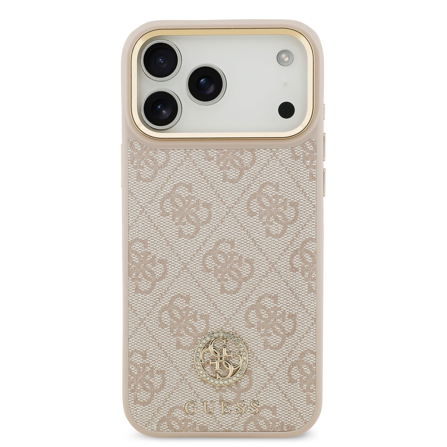 Funda Guess para iPhone 17 Pro Rosa – Diseño 4G Leather Metal Hardware