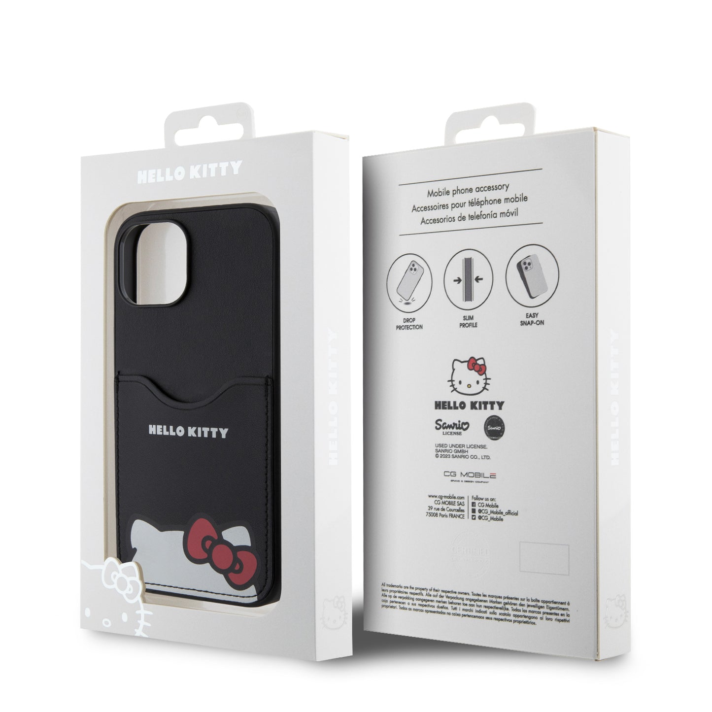 Case Hello Kitty Logo Orejas con Tarjetero iPhone 15