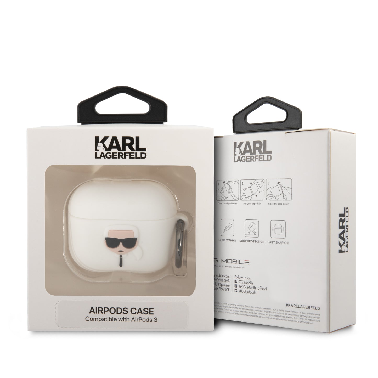 Case Karl Lagerfeld Cara de Silicón para AirPods Pro Blanca | Estilo y Protección