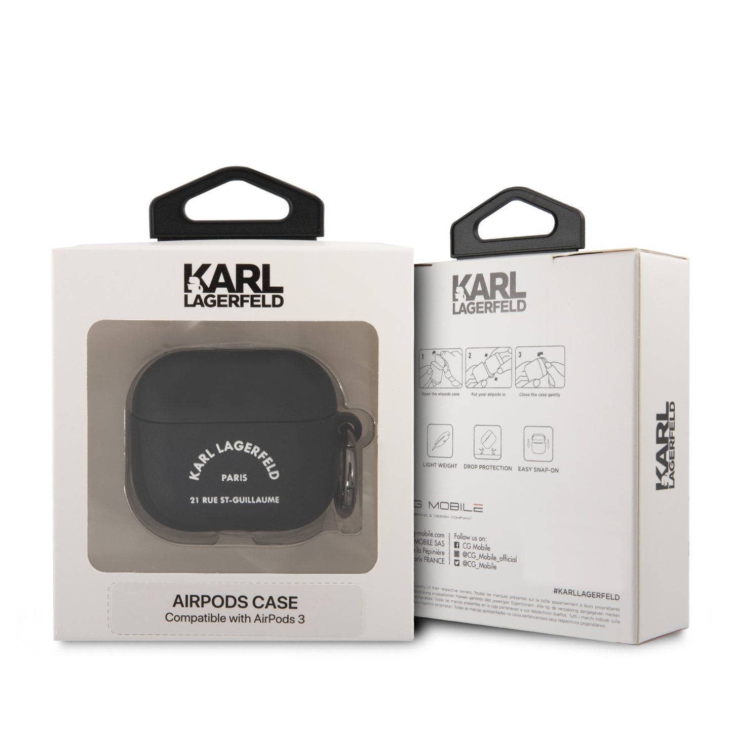 Case Karl Silicón Letras para AirPods Pro Negra | Protección y Estilo Premium