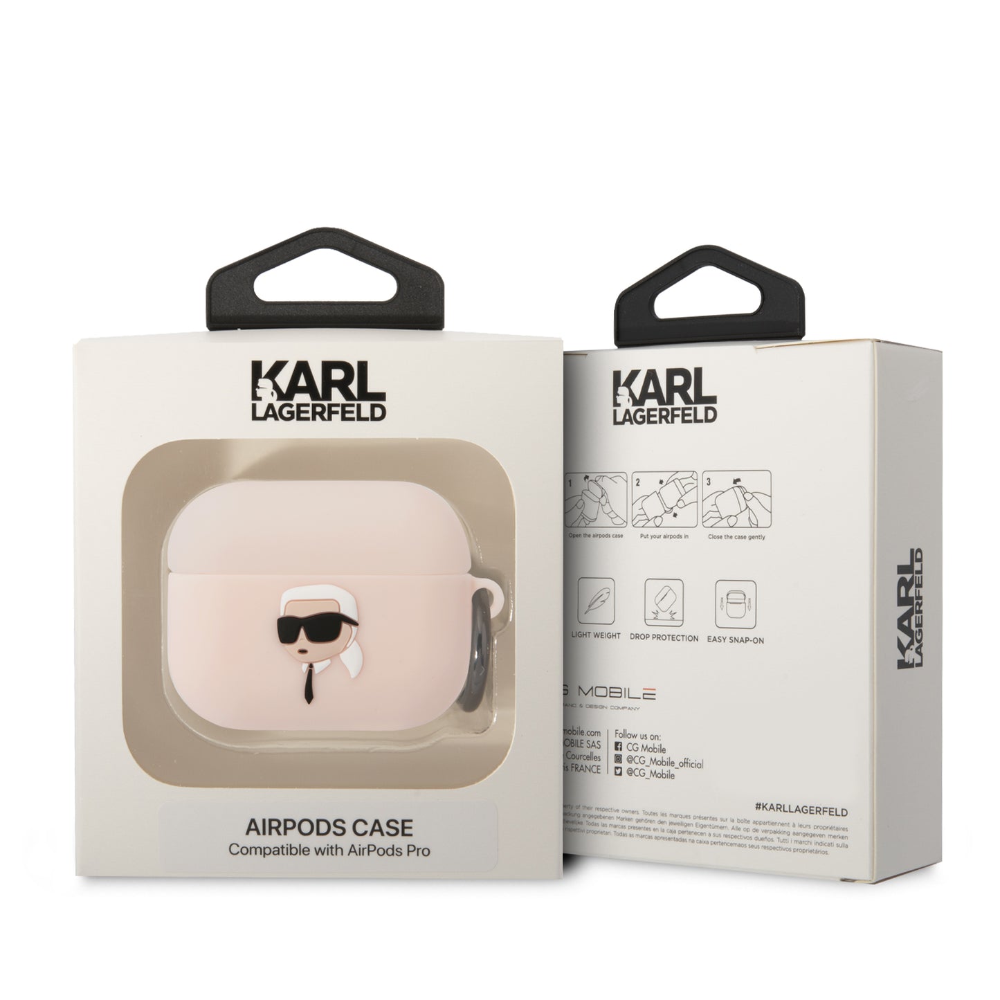 Case Karl Lagerfeld Cara 3D Rosa para AirPods Pro 2 | Diseño Exclusivo