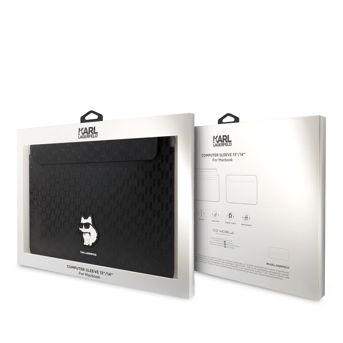 Funda Karl Lagerfeld Monograma Choupette 14" Negra | Estilo Elegante y Protección Premium