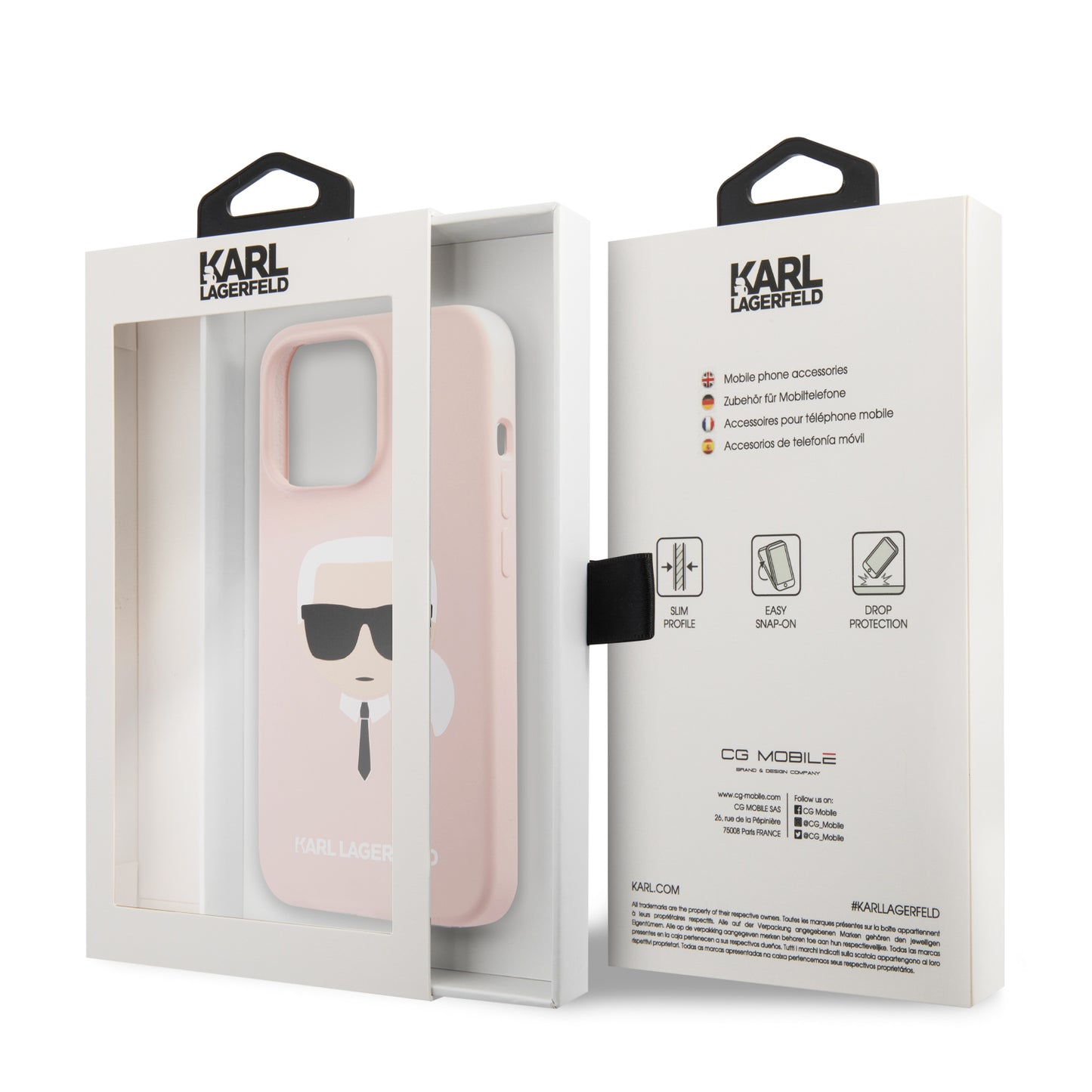 Case Karl Lagerfeld Rosa Cabeza 3D iPhone 13 Pro Max | Silicón Suave y Original