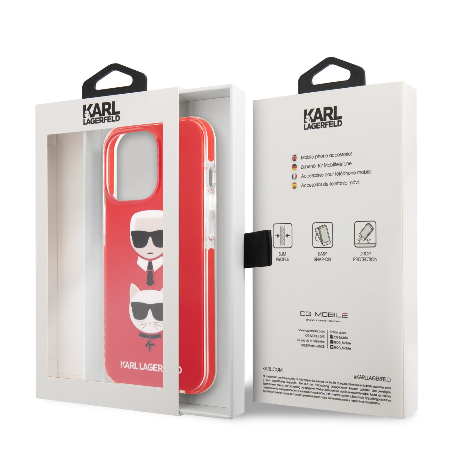 Case Karl Lagerfeld Cara K&C Roja para iPhone 13 Pro Max | Estilo y Protección de Lujo