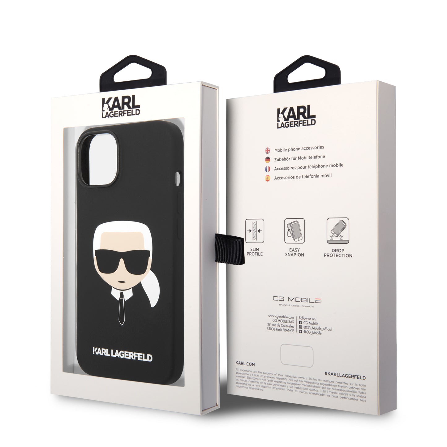 Case Karl Lagerfeld Cabeza Negra para iPhone 14 Plus | Silicón Premium y Diseño Exclusivo