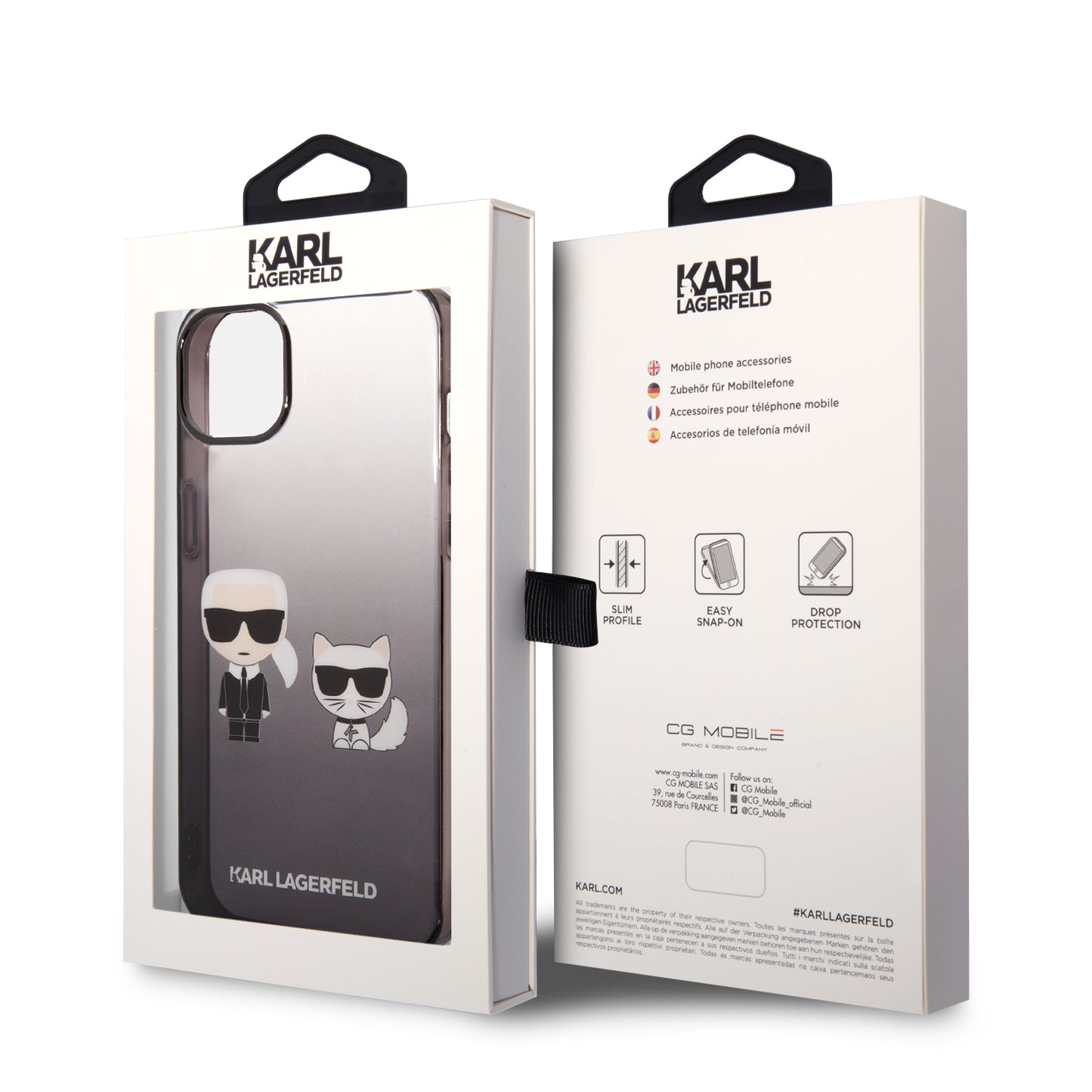 Funda Karl Lagerfeld TPU K&C Negra para iPhone 14 Plus – Diseño Premium y Protección