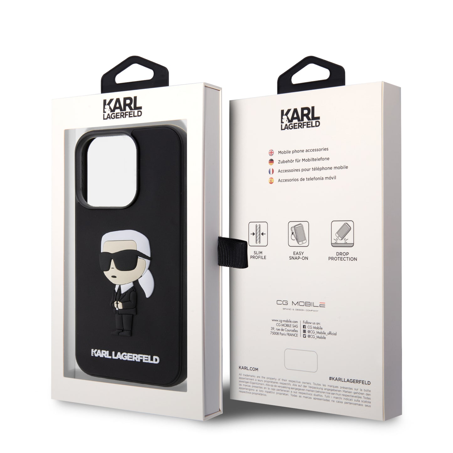 Case Karl Lagerfeld Goma 3D iPhone 15 Pro Negro – Protección y Estilo Único