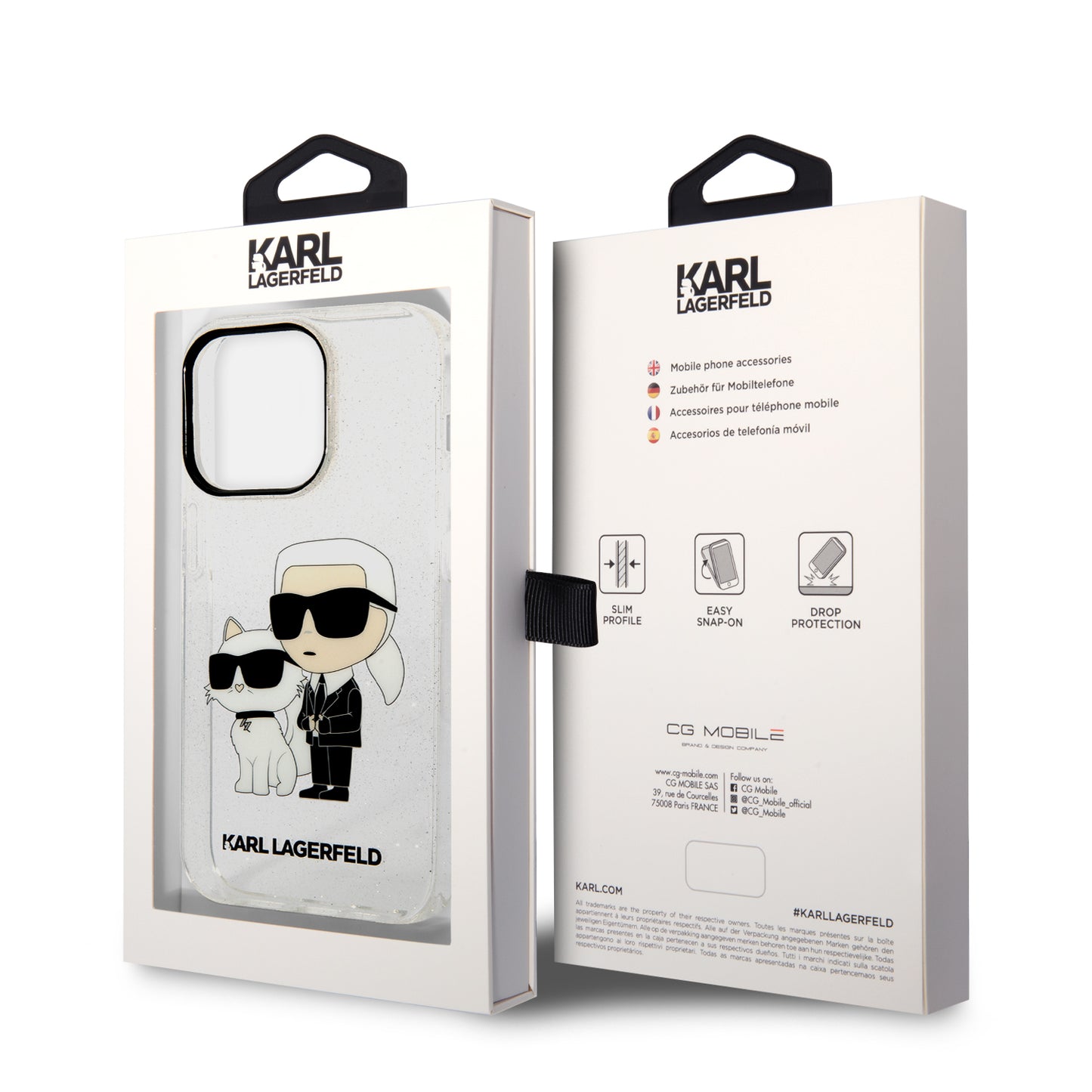 Case Karl Lagerfeld Transparente K&C para iPhone 15 Pro – Protección y Estilo Minimalista