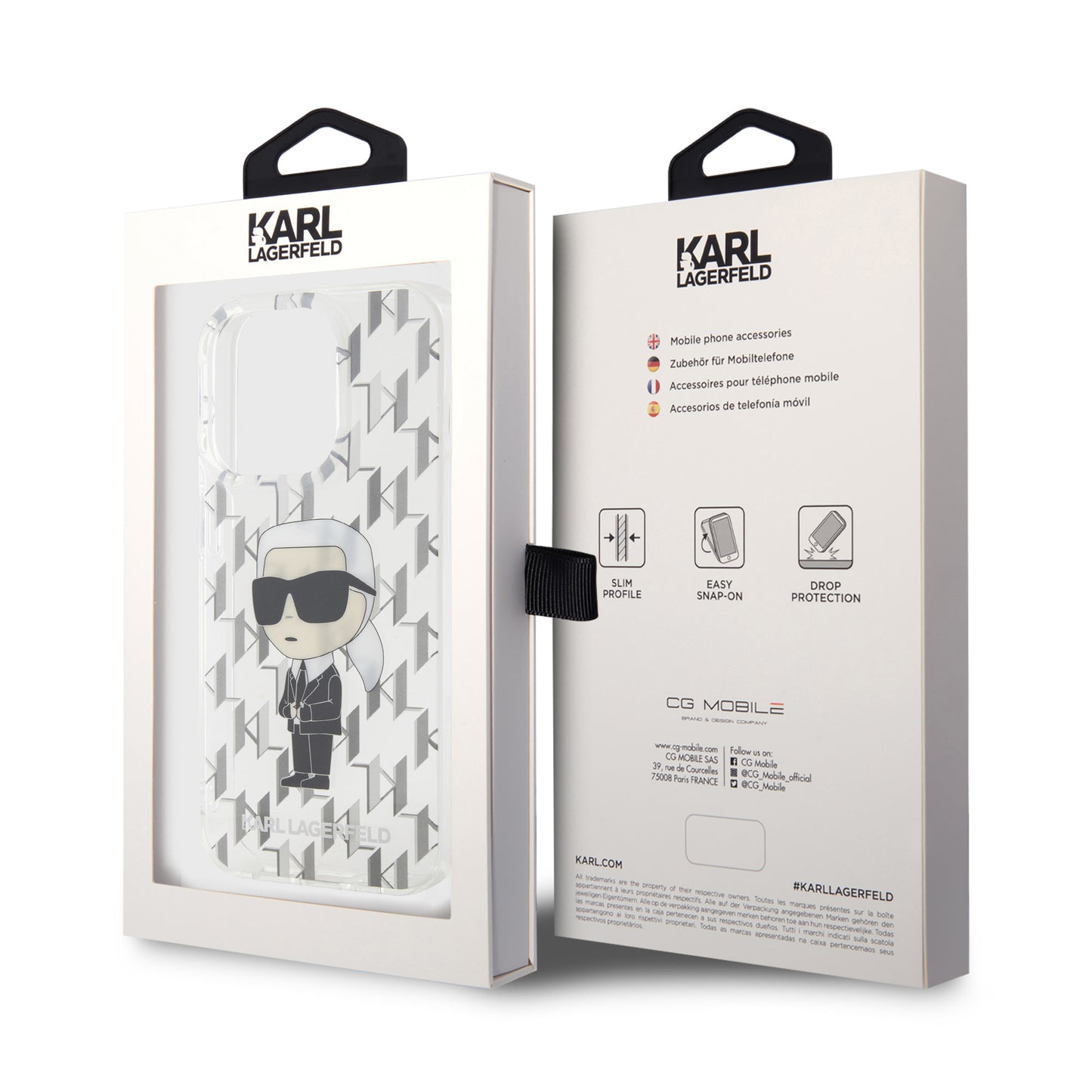 Funda Karl Lagerfeld Monograma Transparente para iPhone 15 Pro – Estilo y Protección de Lujo