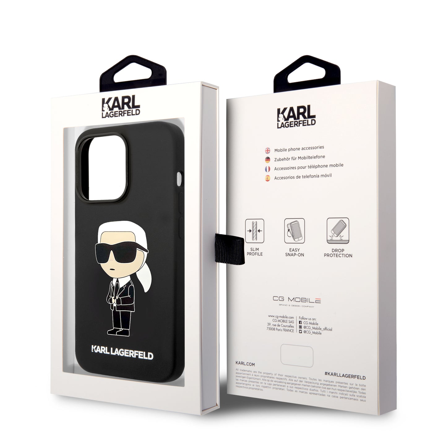 Case Karl Silicon para iPhone 14 Pro - Negro Elegante y Minimalista