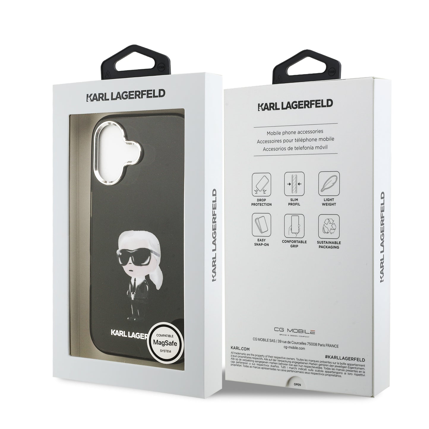 Funda Karl Lagerfeld Acuarella para iPhone 17 con MagSafe - Negro | Case Original
