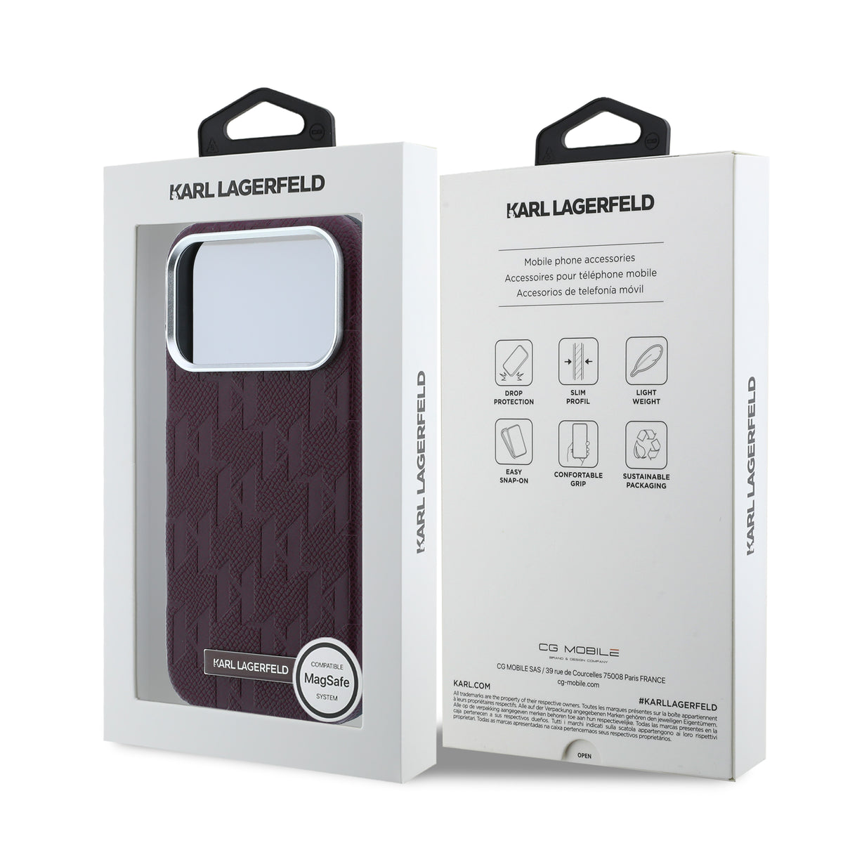 Funda Karl Lagerfeld Original iPhone 18 Pro Max Vino
