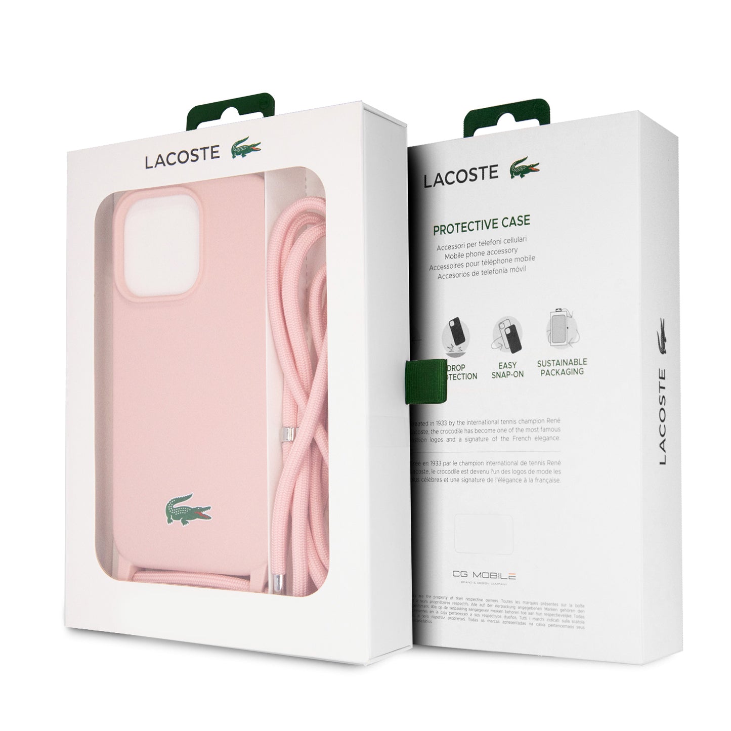 Case Lacoste Logo Impreso con Correa iPhone 15 Pro Max