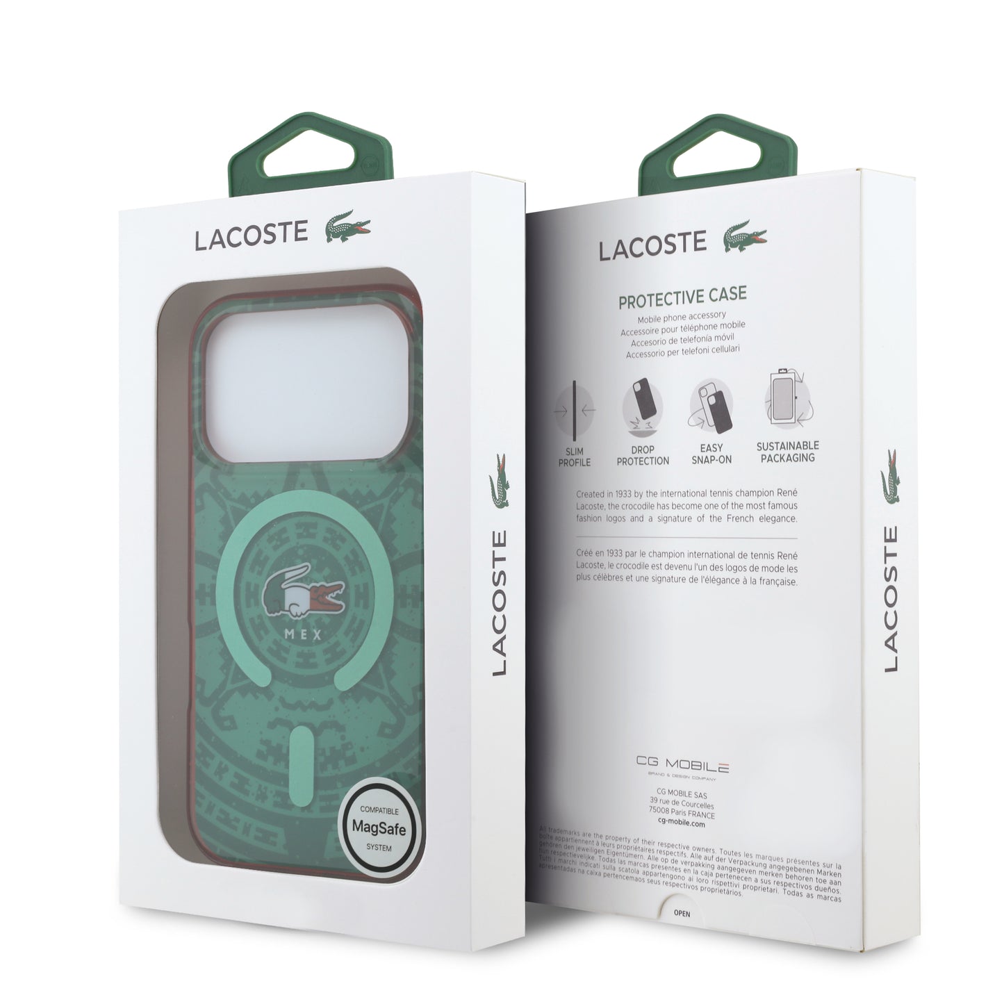 Funda Lacoste MagSafe Verde Colección Calendario para iPhone 17 Pro | Case Original de Lujo