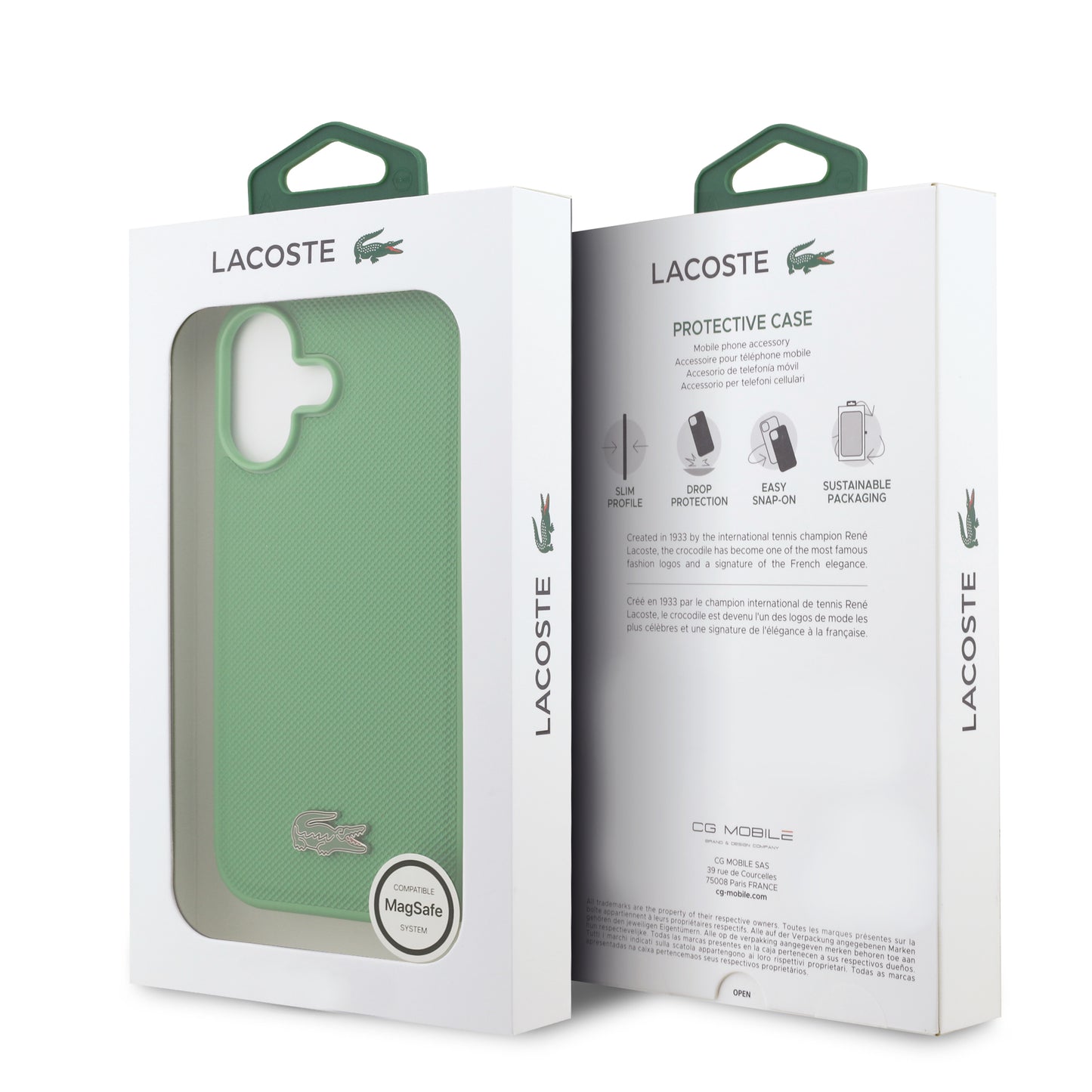 Case Lacoste Iconic Petit Piqué Verde Estragón para iPhone 17