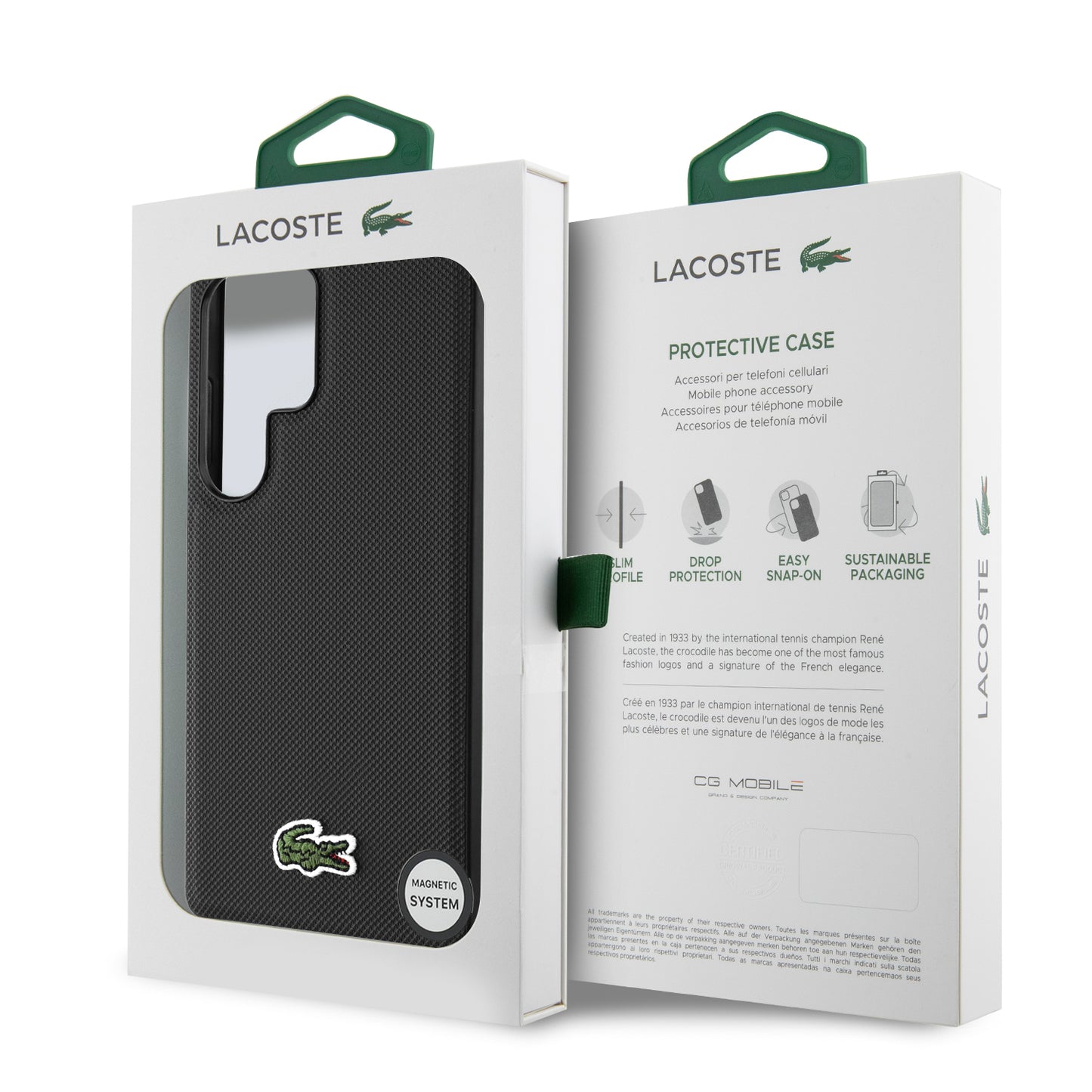 Case Lacoste Logo Bordado Samsung Galaxy S25 Ultra – Color Negro