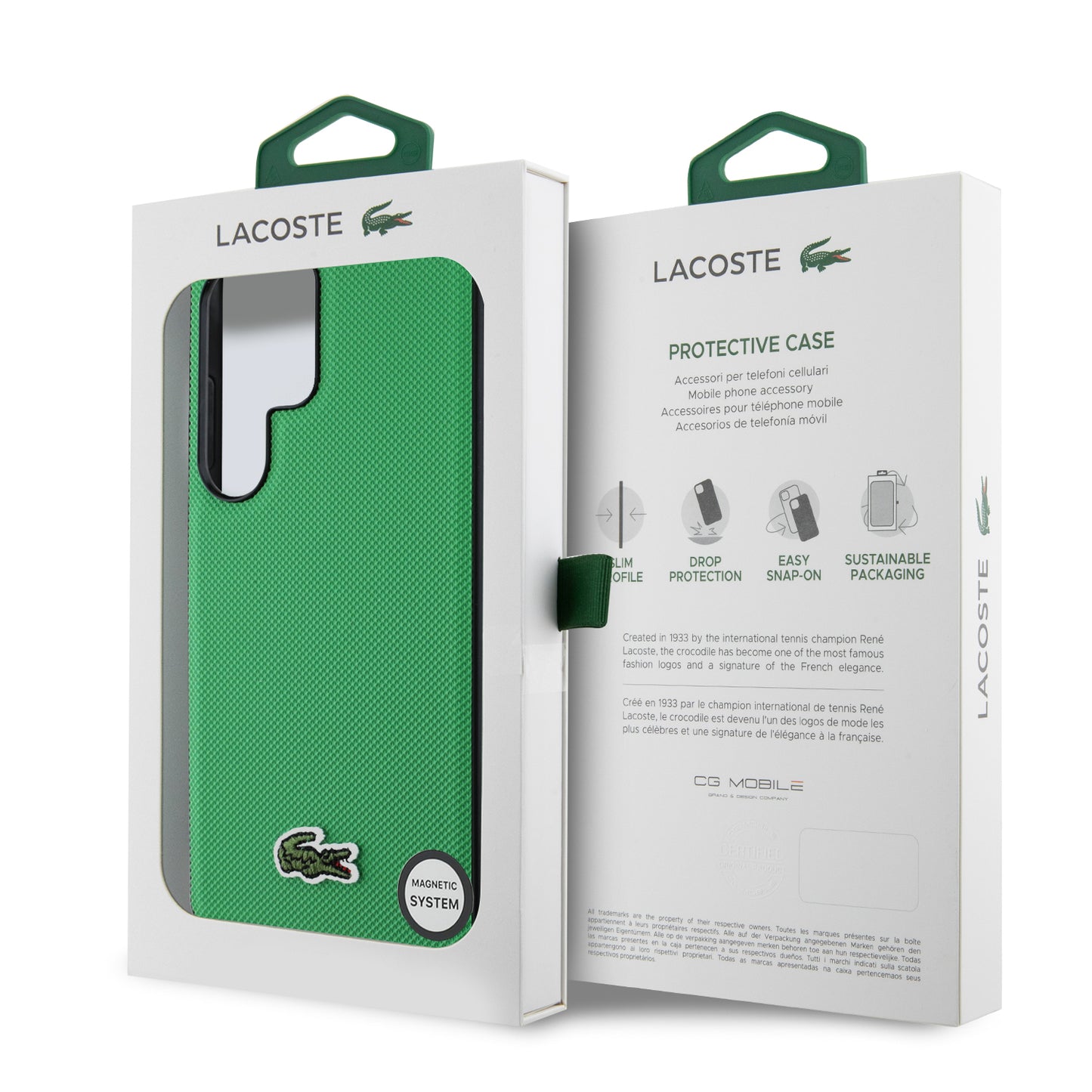 Case Lacoste Logo Bordado Verde Samsung S25 Ultra – Estilo Premium y Protección Total