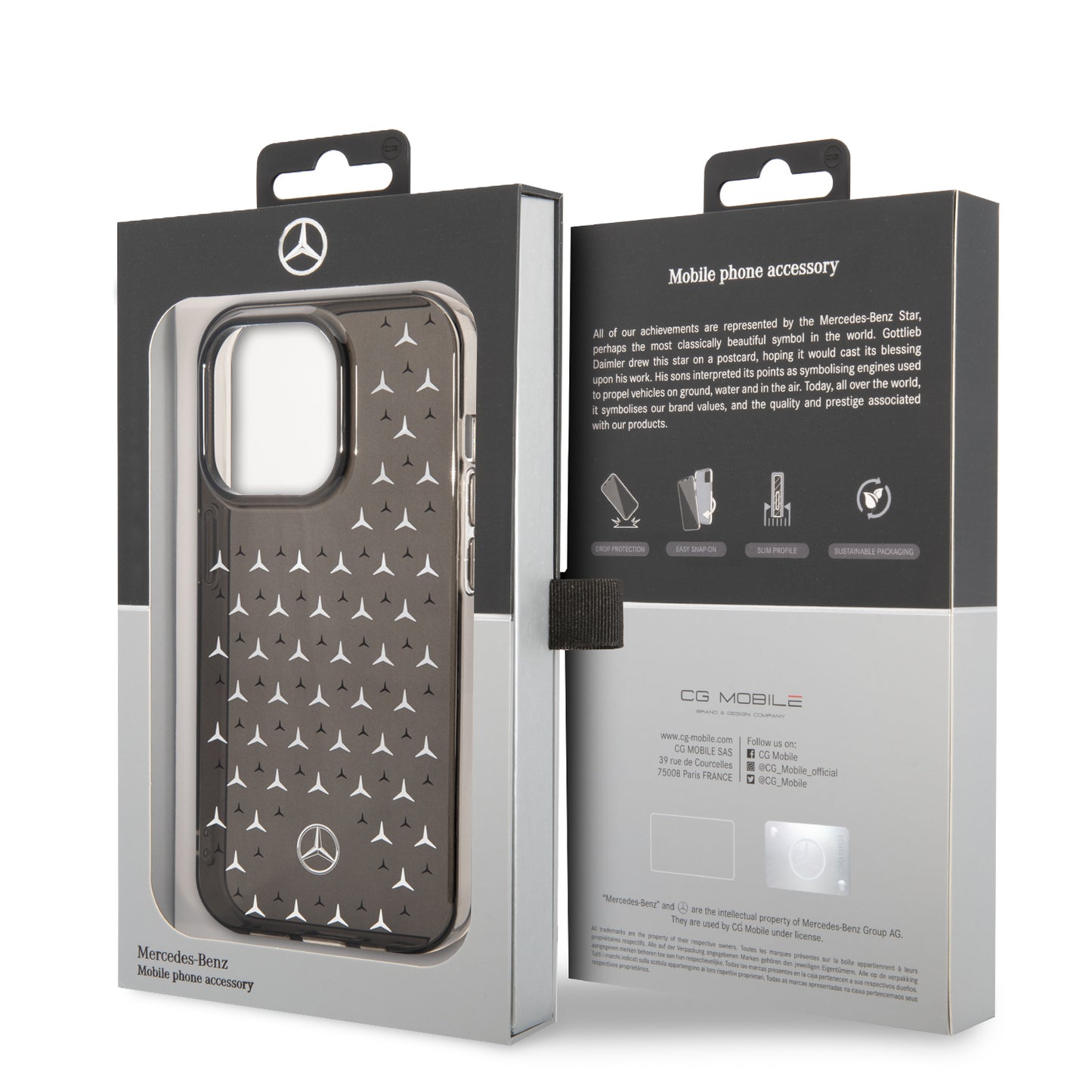 Funda Mercedes-Benz Negra con Estrella Plata para iPhone 14 Pro | Original