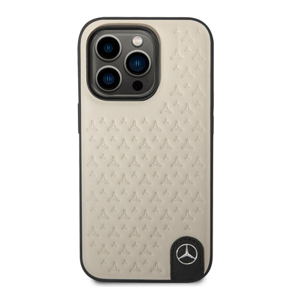Case/Funda Mercedes Benz de Piel Diseño Logo Estampado para iPhone 14 Pro