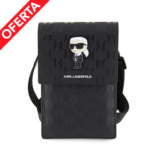 Bolso/Cartera Karl Lagerfeld Diseño Monogram Color Negro