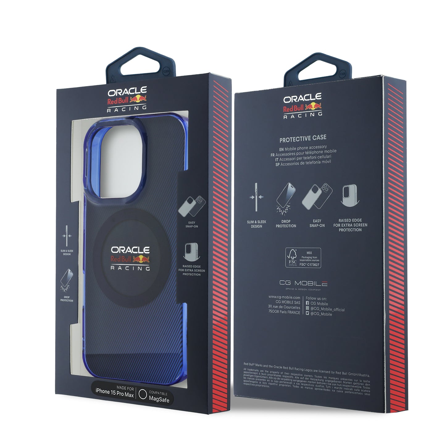 Funda Red Bull Logo Clásico MagSafe para iPhone 15 Pro Max Azul | Estilo Deportivo