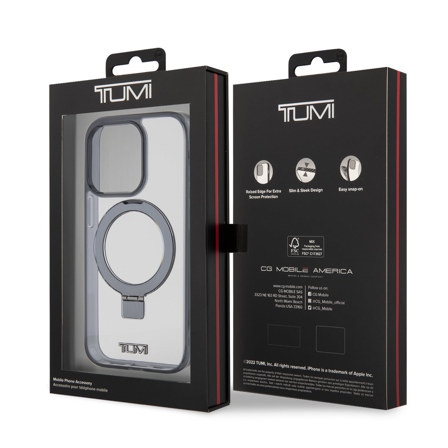 Funda TUMI Blanca con Ring Stand Magnético para iPhone 15 Pro | Protección y Estilo Premium