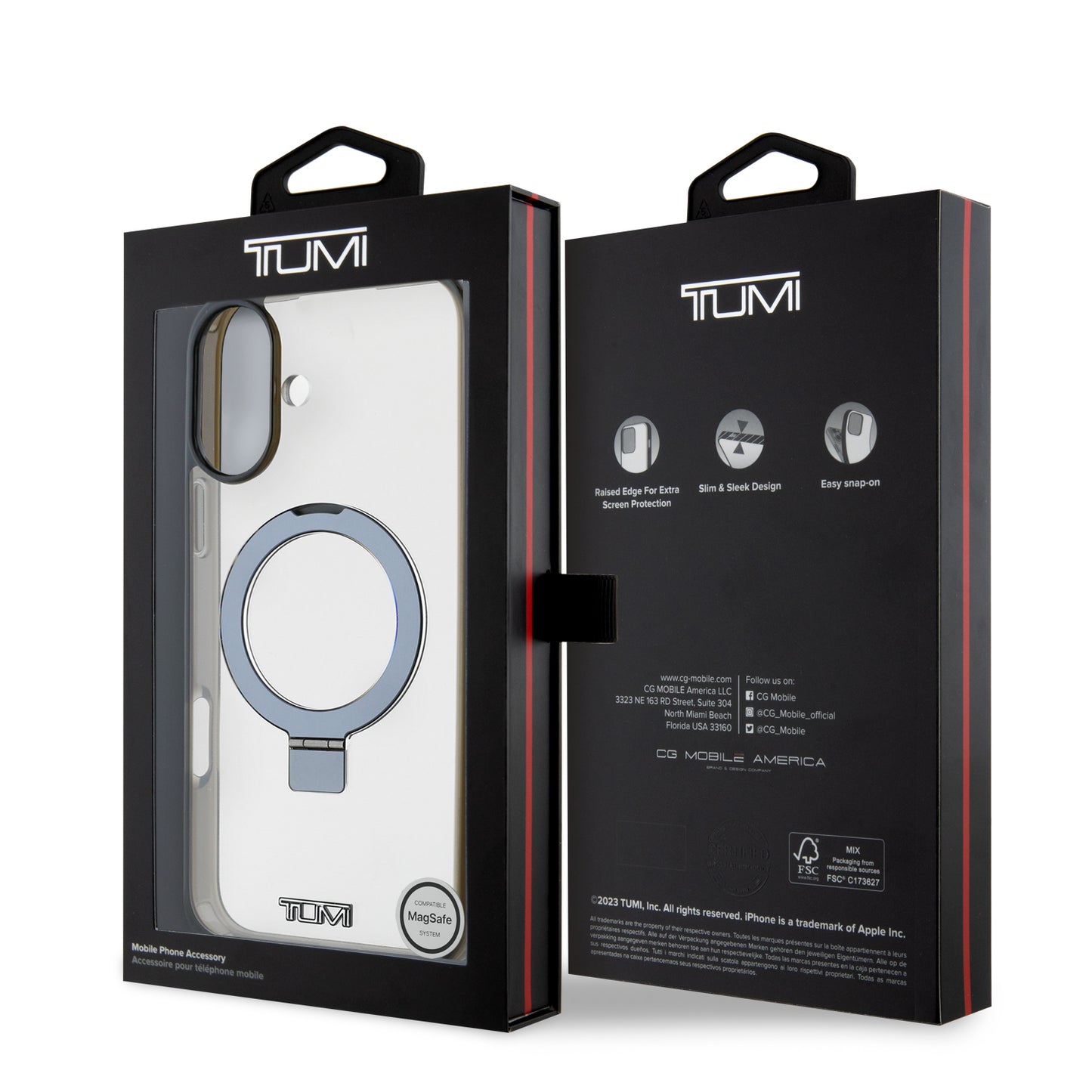 Funda Tumi Sporte para iPhone 16 con Anillo de Soporte - Transparente