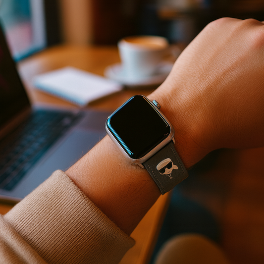 Correa Karl Lagerfeld Safiano Plata para Apple Watch 38/40 mm | Elegancia y Estilo