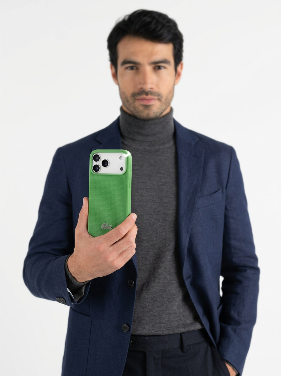 Funda Lacoste Original iPhone 17 Pro Max Piqué Verde