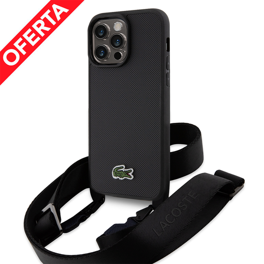 Case Lacoste Logo Bordado con Correa iPhone 15 Pro