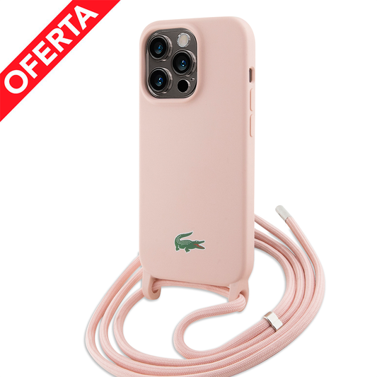 Case Lacoste Logo Impreso con Correa iPhone 15 Pro Max