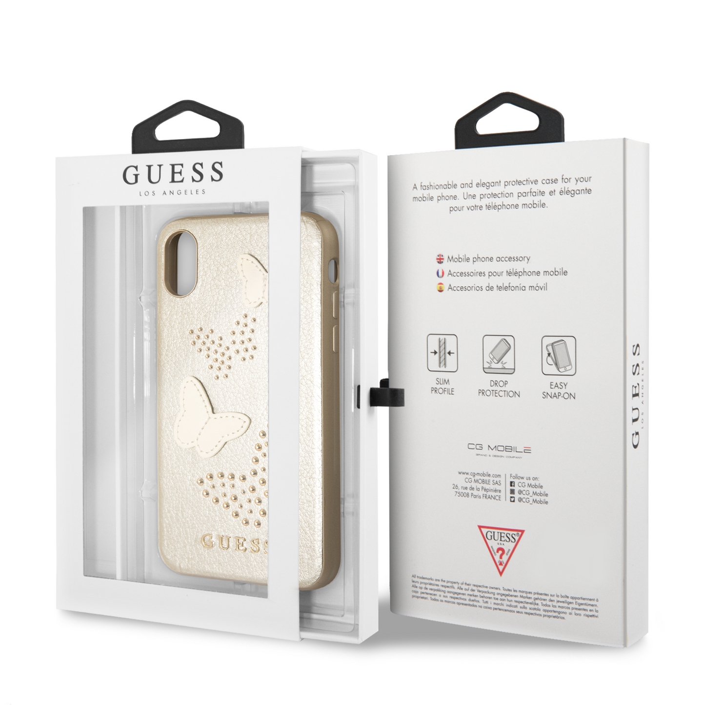 Funda Case Guess Mariposas Beige iPhone X/xs - ForwardContigo