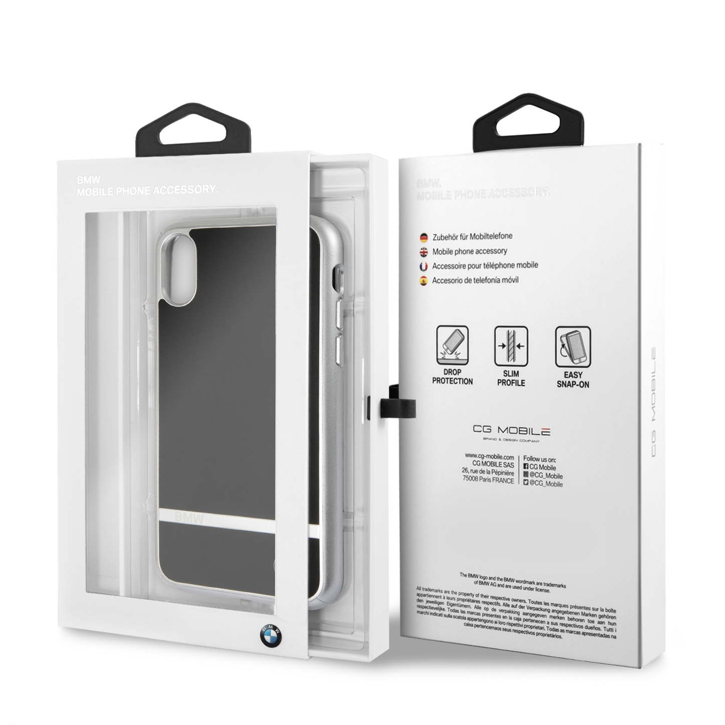 Funda Case BMW Aluminium Stripe Hard Black iPhone X/xs - ForwardContigo