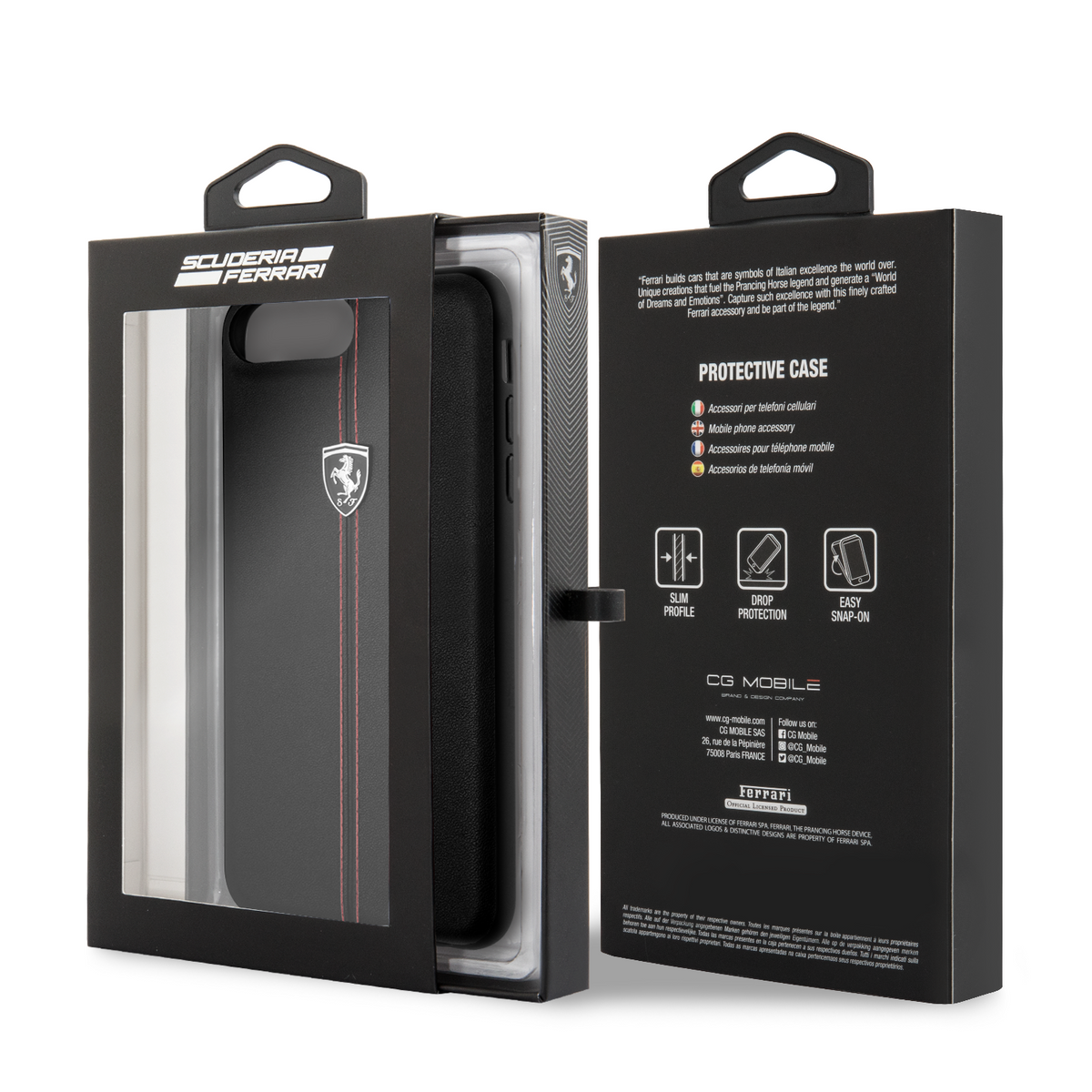 Funda Case Cuero Ferrari Rojas/negro iPhone 6,7,8 Plus - ForwardContigo
