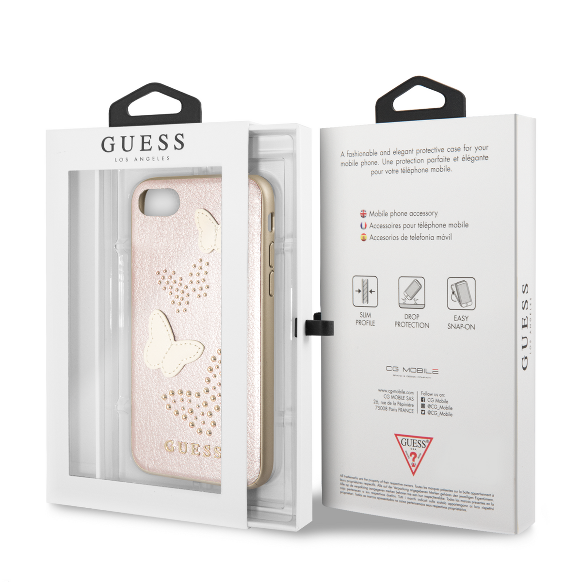Case Funda Guess Mariposas Rosa iPhone 6, 7, 8 y SE - ForwardContigo