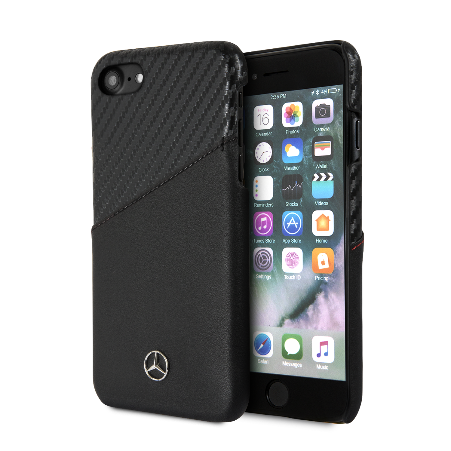 Funda Mercedes-Benz Para IPhone 13 Pro - Piel Real, Diseño Elegante, Protección Antiarañazos