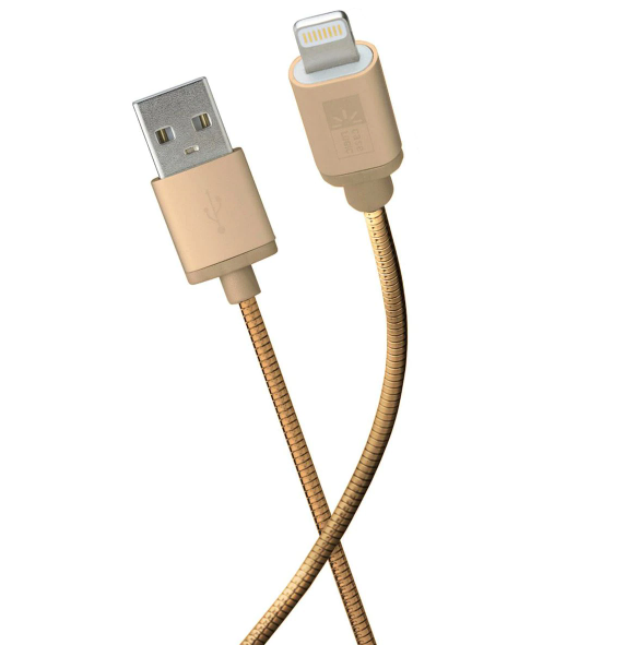 Cable Metálico Dorado Lightning Case Logic