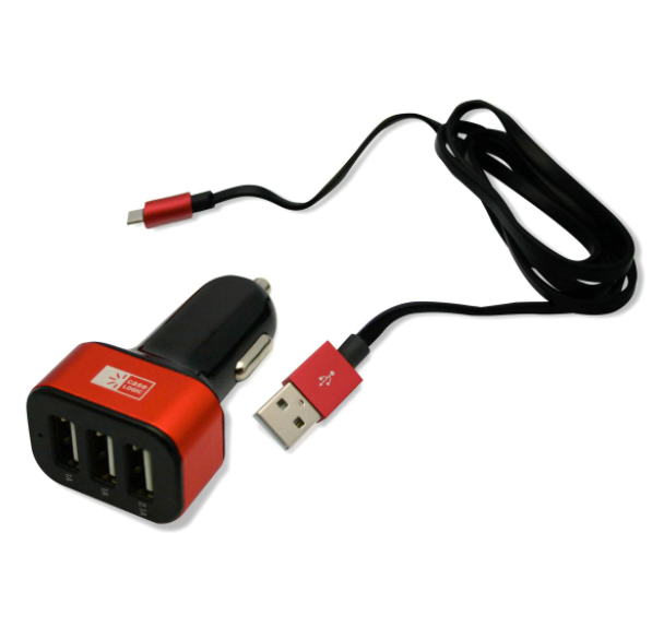 Cargador Auto Micro Usb 3 Puertos